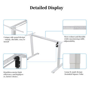 Bureau réglable en hauteur 2 étapes jambe de bureau réglable moteur unique cadre de bureau debout électrique pour <span class=keywords><strong>Table</strong></span> d'ordinateur de bureau - Product Image 3