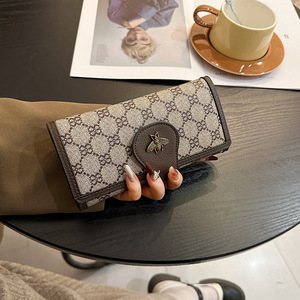 Vintage Women's Long <b>Wallet</b> Classic Print Clutch Card Holder with <b>Cute</b> Bee Hardware Multi-Slot Coin Purse Wholesale - Product Image 4