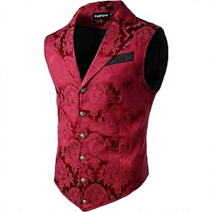 Vintage <b>Gothic</b> Print Single Breasted Men's Suit Vest <b>Jacket</b> Casual Summer Fashion Anti-Pilling Quick Dry 100% Polyester - Product Image 2