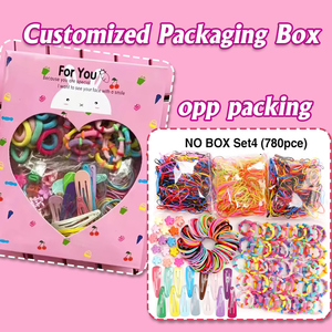 낮은 moq 액세서리 탄성 헤어 밴드 헤어 클로 및 클립 혼합 세트 어린이 어린이 소녀 여성 - Product Image 4