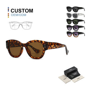 Boutique News PC Gafas de sol Venta al por mayor Logotipo personalizado Gafas de sol Personalidad Demi Gafas de Sol para mujeres y hombres - Product Image 1
