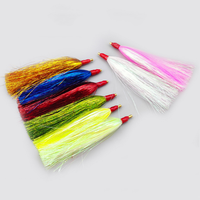 Nouvelle montée de pêche 115 mm pour la pêche à la traîne en eau salée, type Streamer imitation poisson-nappe, avec queue de teaser en Mylar brillant et jupe de leurre en tube de cuivre brillant, pour la pêche à la mouche