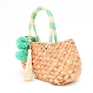 Wholesale High Quality Corn Husk Handbag Hand Made Summer Beach Bag Clutch Purse Straw Bags For Women