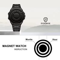FOXBOX-Reloj de cuarzo de moda para hombre, reloj de silicona con superficie sin Espejo, puntero de desplazamiento creativo, relojes impermeables para hombre