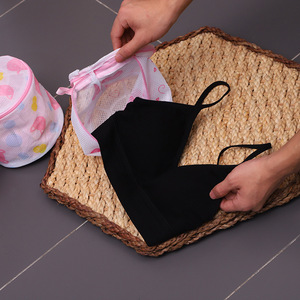 Petit motif floral imprimé maille épaissie sac à linge polyester sous-vêtements soutien-gorge machine à laver lavage vêtements stockage spécial - Product Image 5