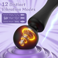 Vibrateur portable AV Wand avec logo personnalisé, 12 fréquences, puissant masseur corporel, étanche, rechargeable, en silicone, vibromasseur.