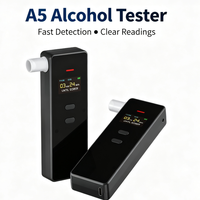 Alcootest Bluetooth OEM A5 avec application, 500 enregistrements de tests, rechargeable, testeur d'alcool personnel