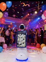 Cabina de Fotos Robótica con Pantalla de 32 Pulgadas, Ideal para Fiestas, Cámara para iPad, Impresión Autoservicio, Red Inalámbrica/Bluetooth