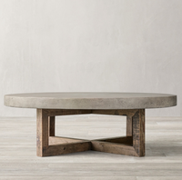 Table basse ronde de style industriel rétro pour la maison, petite table d'appoint antique