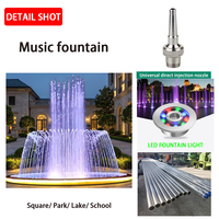 Fuente Musical con Agua Danzante, Fuente de Agua Iluminada con LED para Exteriores, Fuente Circular de Acero Inoxidable para Plaza, Decoración Comercial para Jardín