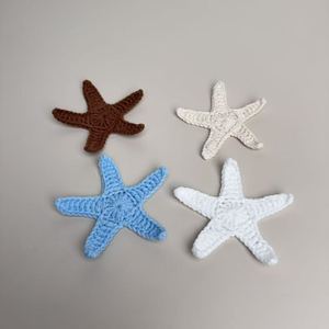 Accesorios de Bolso con Forma de Estrella de Mar Tejidos a Mano, Decoración de Estrella de Cinco Puntas de Color Sólido en Tela de Algodón para Ropa y Bolsos - Product Image 1