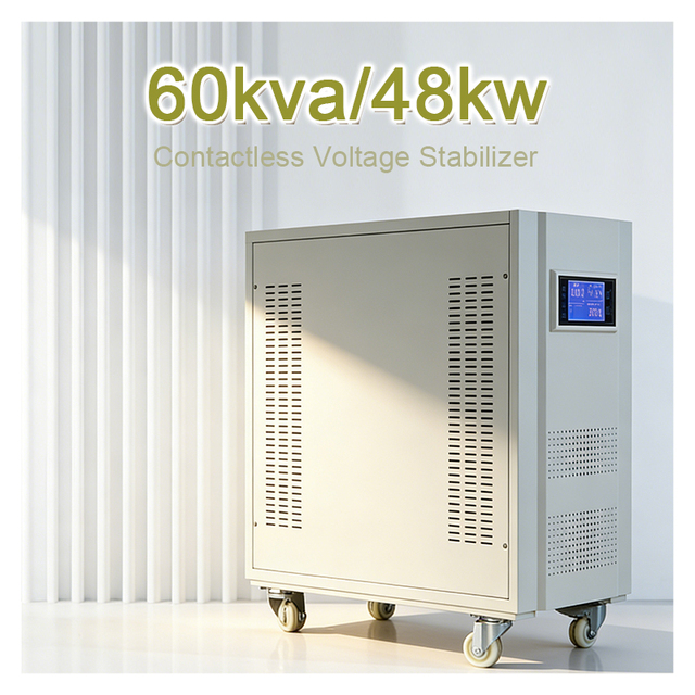 Power Factor 0.8 Contactless Voltage Regulators Single Phase Capacity 60KVA/48KW Input 187-253V Output 220V Voltage Stabilizers