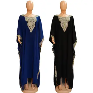Boncuklu Dubai stil farasha Abaya düğün farasha Jalabiya maxi elbise kaftan geleneksel müslüman giyim
