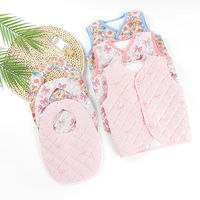 Sacos de dormir acolchados con lazo rosa para recién nacidos Whoelsae, sacos de algodón acolchados personalizados, manta Floral, conjunto de saco de dormir para bebé