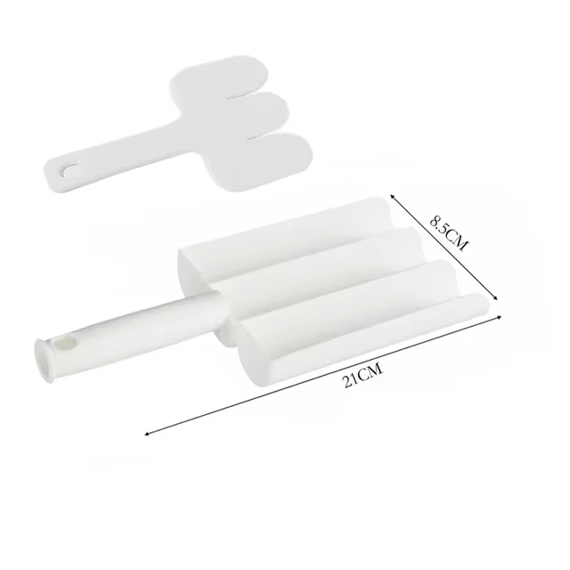 Tres filas de blanco.