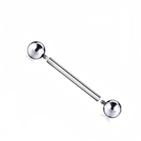 Barre droite double filetée intérieurement en titane G23 pour piercing corporel – Tige de remplacement pour langue, téton, hélix
