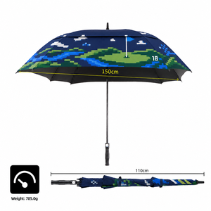 Paraguas con diseño de videojuegos Pixel, resistente al agua y al viento, con mango de espuma, paraguas de golf cuadrado, paraguas de lluvia con temática de videojuegos para adultos - Product Image 2