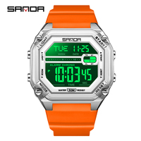 Montre sport classique SANDA 6327 pour homme, montres multifonctions, alarme, horloge étanche, montres numériques LED étanches pour homme