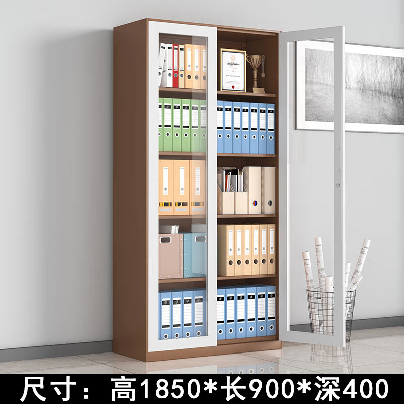 Classeur avec vitrine ouverte (blanc café)