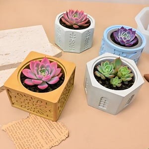 Dm1249 phong cách Ả Rập DIY mọng nước trồng nồi bê tông bình thạch cao xi măng khuôn hương Burner nến Jar chủ khuôn mẫu cho hàng thủ công - Product Image 6