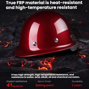 중국산 안전모, 건설 및 도로 작업 안전 보호용 도장 FRP 안전모 - Product Image 5