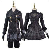 Costume de jeu de type B pour femme, tenue de cosplay NieR YoRHa No.2, costume d'Halloween, robe noire sexy