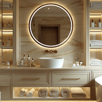 Miroir de salon mural commercial Miroir mural rétro-éclairé Miroir de salle de bain led intelligent avec écran tactile