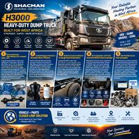 Nouveau camion benne SHACMAN H3000S 6x4 diesel 380 CV, poids lourd, pour transport de sable minier, capacité 41-50t, pièces de rechange d'origine