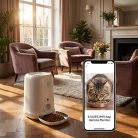 Distributeur automatique de nourriture pour animaux de compagnie intelligent avec caméra 1080P, alimenté par batterie, étanche, avec bol en plastique
