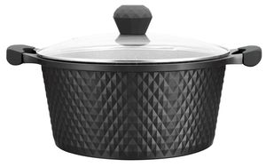 Marmites en aluminium moulé Tine Diamond avec couvercle en verre, 10 pièces, personnalisables, pour soupes et bouillons, grands ensembles de batterie de cuisine à induction pour la famille - Product Image 2