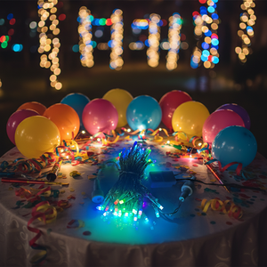 Guirlandes lumineuses LED personnalisées IP44 intérieur-extérieur, télécommandées, à intensité variable, décorations féériques pour arbre de Noël, à brancher, 10,8 m - Product Image 1