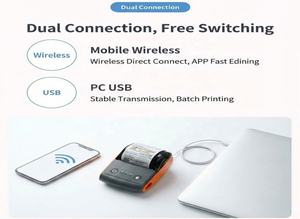 Impresora térmica compacta de etiquetas adhesivas de 58 mm con logotipo personalizado y carga rápida para carritos de comida y vendedores de snacks. - Product Image 3
