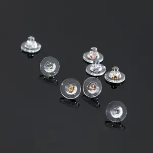 Großhandel DIY S925 Silber Silikon Klarer Ohrstöpsel 10,5 * 6,5 mm höchste Qualität für Stiftschrauben Ohrringe Öffnungen