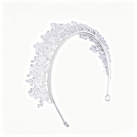 Diadème fantaisie en argent avec fleurs de cerisier et zircone cubique pour mariée, mariage printanier, bal de promo, ou comme accessoire de tête pour douche nuptiale