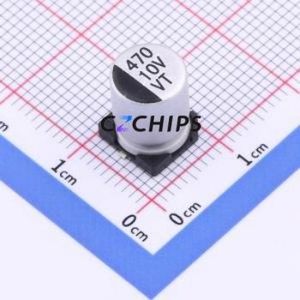 Condensateur électrolytique en aluminium SMD VT477M010FA5RR0NB1VP0, SMD, D8xL10.5mm 470uF 20% 10V 1000hrs-105 ℃ - Product Image 1