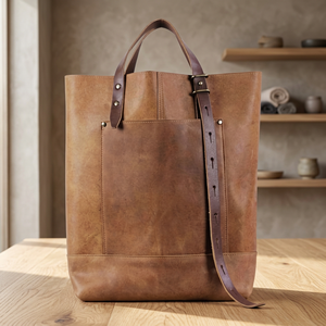 Pochette élégante pour femme en cuir de buffle véritable, résistante à l'eau, durable, écologique, grande capacité, pour pique-nique, camping, voyage - Product Image 2