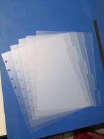 Divisor de PP de plástico esmerilado ecológico 4x6 5x7 6x8 tamaño con orificio de 9 discos y producto de archivo de 6 pestañas laterales