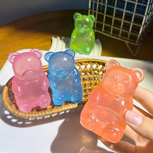 <b>Cute</b> Slow Rebound Squeeze Toy Sensory Pressure Ball Filled with Malt Sugar TPR Material Gummy <b>Bear</b> Toy - Product Image 1