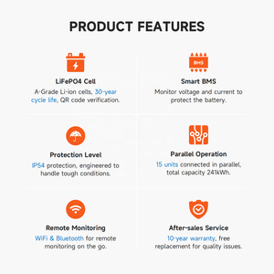 بطارية ليثيوم طاقة متجددة 314Ah 16kWh لتخزين الطاقة المنزلية بطارية LiFePO4 بجهد 48 فولت لنظام الطاقة الشمسية - Product Image 2
