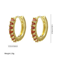 Boucles d'oreilles créoles Huggie en laiton plaqué or 18 carats avec pierre de naissance des 12 mois et zircone cubique, bijou personnalisé pour femme, cadeau d'anniversaire