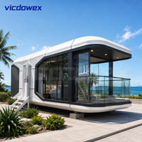 Maison-capsule spatiale de luxe, cabane préfabriquée, villa extérieure, hébergement dans une zone panoramique, chambre à ciel étoilé