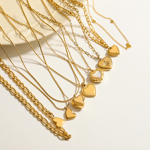 MICCI防水ジュエリー変色フリージュエリーステンレススチール18K金メッキバレンタインファッションチェーンネックレス - Product Image 2