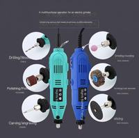 Outils de polissage rotatifs 110V/220V, machine de micro-meulage à vitesse réglable 350 pièces, machine combinée électrique 12V