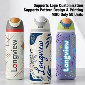 In Stock Sports 24oz 32oz Vacuum Insulated Cup for Sports Travel Orthodontics gift Stainless Steel Water Bottle With Straw - Product Image 3