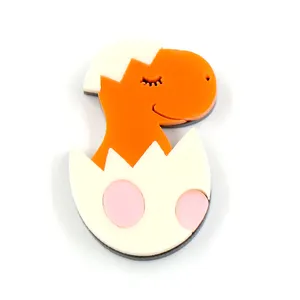 BHS067BH1043 Best Selling Baby Girl Gift Safty Pin Acrylic Dinosaur Jewelry Easter Egg Brooch