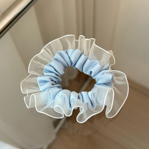 Chouchous pour cheveux pour femmes en organza, dentelle et satin, à motifs géométriques, élastiques, pour queue de cheval, accessoires d'été - Product Image 5