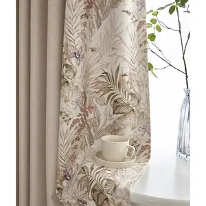 110"inch 280cm Width High Quality Printing Woven Polyester Curtain Fabric Linen Blackout