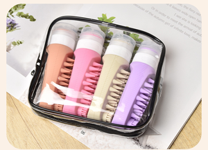 Silicone Leak Proof Travel Containers Shampoo Lotion Squeezable <b>Bottles</b> for Hair <b>Brush</b> Scalp Massager - Product Image 6