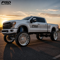 Jantes forgées en alliage poli FGD Bright Shine pour camions Ram GMC Ford 8x165.1 8x180 8x200 10x225 22 24 26 28 30 pouces