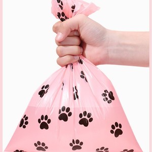 Sacs à déjections canines biodégradables, épais, en HDPE, couleur rose, avec distributeur, pour chiens - Product Image 5